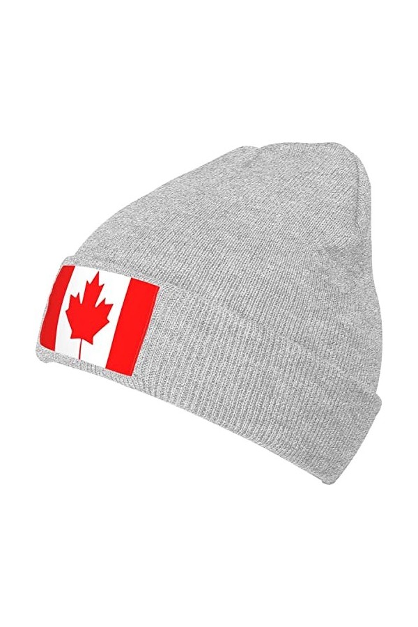 DJNGN Canada Drapeau Canadien Bonnet en Tricot Chapeaux dhiver pour Hommes et Femmes tricoté à Revers crâne Casquette Acryli