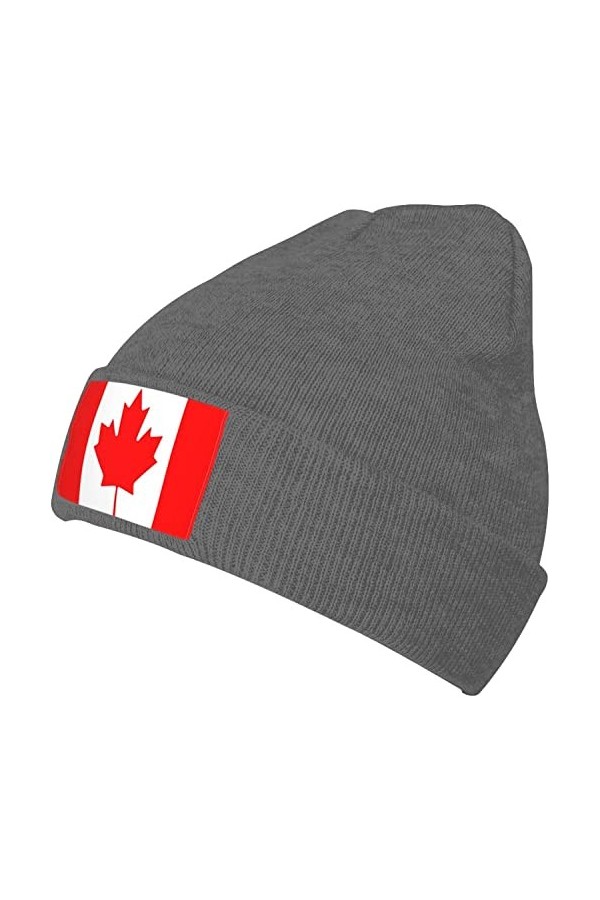 DJNGN Canada Drapeau Canadien Bonnet en Tricot Chapeaux dhiver pour Hommes et Femmes tricoté à Revers crâne Casquette Acryli