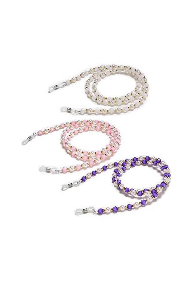 Remplacer le support de nez métallique, Chaînes de lunettes de soleil, 3 pièces, porte-sangle de lunettes de soleil, perles d
