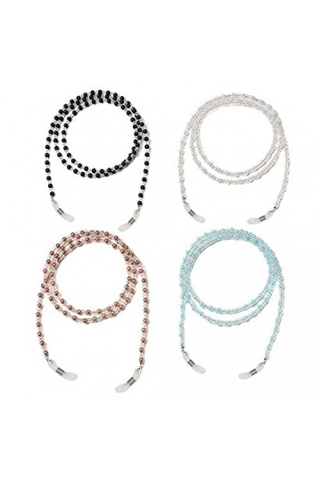 UYUME Chaîne de lunettes, Chaînes de retenue de lunettes, 4 pièces, perles acryliques, lanières de lunettes de soleil, suppor