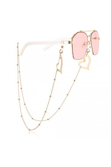 NOGRAX Lunettes Chaînes de Lunettes for Femmes Feuille et Lunettes en Forme de Cœur Retenue Mode Lunettes Chaîne Chaîne Titul