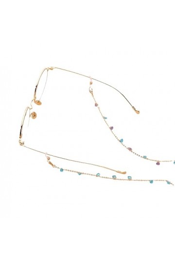 Chaîne De Lunettes Chaîne De Lunettes Pendentif En Pierres Précieuses Colorées, 5 Pièces, Accessoires De Lunettes En Métal, C