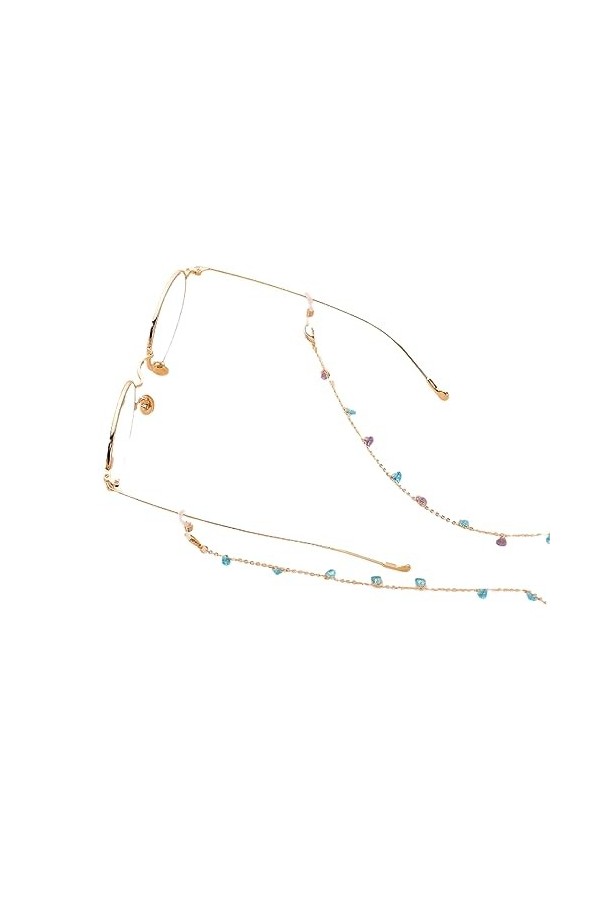 Chaîne De Lunettes Chaîne De Lunettes Pendentif En Pierres Précieuses Colorées, 5 Pièces, Accessoires De Lunettes En Métal, C