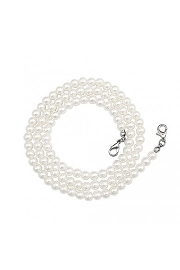 ViLLeX Chaînes Sangle de Lunettes for Femmes Perle Anti-Perdu Antidérapant Élégant Retenue de Lunettes Couleur : Argent, Tai