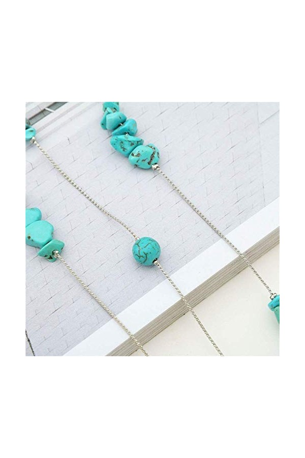 GYC Personnalité Perles Turquoise Chaîne De Lunettes À La Main Chaîne Anti-Perte Chaîne De Lunettes Support De Chaîne Anti-dé