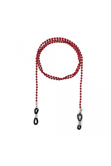 NOGRAX Sangle de Lunettes Chaînes de Lunettes for Femmes Perlé Anti-Perte Masque Lanière Mode Lunettes Cordon Color : Red, S