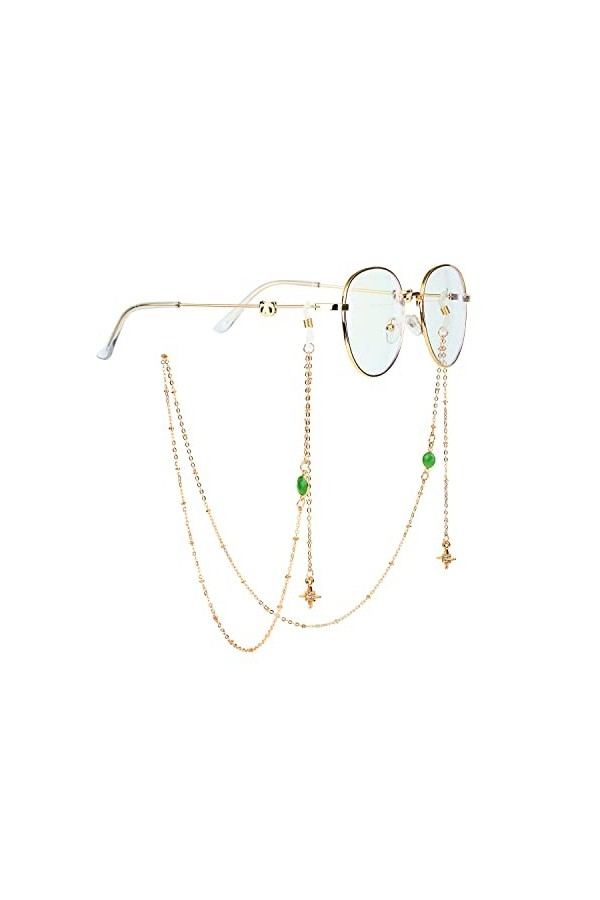 PUTOVA Remplacer le support de nez métallique, Chaînes de lunettes en cristal, pendentif étoile, chaîne de retenue de lunette