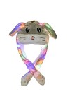 KUKICAT Woman Filles Lapin Chapeau avec LED Brillera Qui Bouge Oreilles Amusant Mignonne Chaud Hiver Cadeau Jouet Attrayant, 