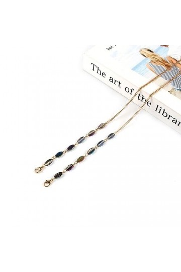 Chaîne De Lunettes 5 Pièces Chaîne De Lunettes En Cristal Masque Chaîne Suspendue Masque En Losange Géométrique Chaîne DAcce