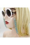 Chaîne De Lunettes Chaîne De Perles DÉpissure Bleue, 2 Pièces, Chaîne Suspendue Pour Lunettes En Acrylique, Chaîne De Masque