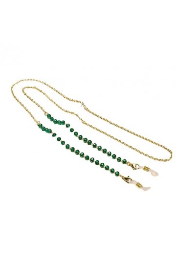 Chaîne De Lunettes 5 Pièces Chaîne De Lunettes En Cristal Coloré Chaîne De Masque De Lanière De Lunettes Anti-Chute, Vert Fon