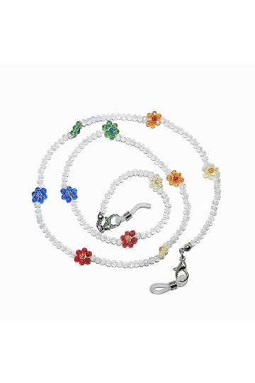 Chaîne De Lunettes Chaîne De Lunettes En Perles De Cristal, 5 Pièces, Petites Marguerites, Chaîne De Masque Anti-Perte, Colli