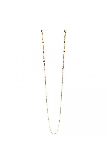 Chaîne De Lunettes 5 Pièces Accessoires De Lunettes Plaqués Or Chaîne De Lunettes Rectangulaire Géométrique Découpée En Crist