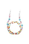 Chaîne De Lunettes 5 Pièces Coloré Doux En Céramique Perle De Riz Fleur Lunettes Chaîne Masque Lanière Antidérapante, Blanc