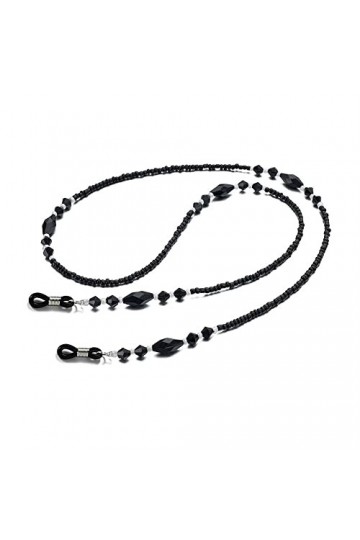 NOGRAX Sangle de lunettes chaînes de lunettes for femmes Vintage noir perlé masque lanière élégant porte-lunettes chaînes