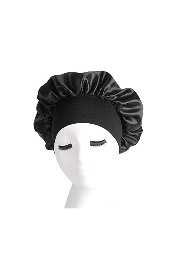 Femme Bonnet de Couchage Satin Bonnet de Nuit Sommeil Elastique Bonnet pour Dormir Soie Chapeau de Chimiothérapie Doux Casque