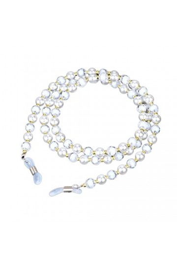 ViLLeX Chaînes Sangle de Lunettes for Femmes Perlé Deux Tons Cordon de Cou Mode Lunettes Chaîne Chaîne Titulaire Color : Blu