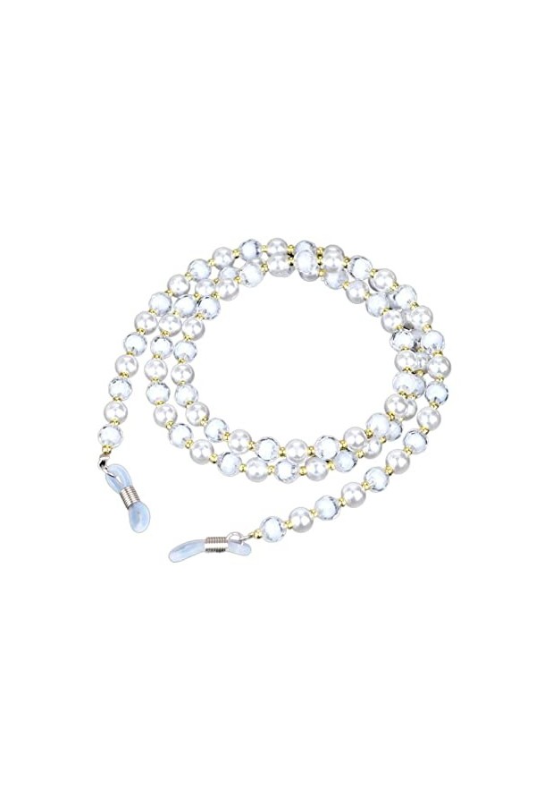 ViLLeX Chaînes Sangle de Lunettes for Femmes Perlé Deux Tons Cordon de Cou Mode Lunettes Chaîne Chaîne Titulaire Color : Blu