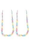 Lot de 2 sangles de lunettes colorées en acrylique pour femme, support de lunettes, support de masque, miroir de lecture, col