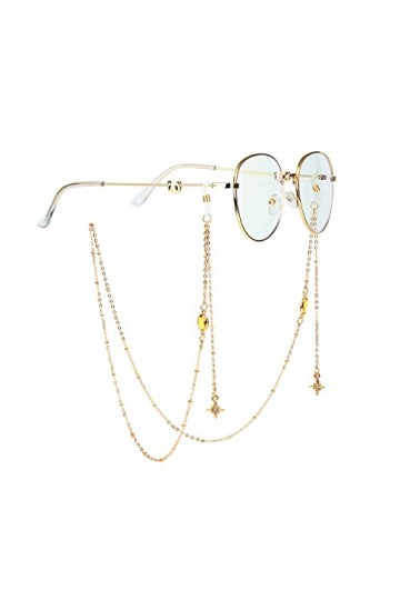 PUTOVA Remplacer le support de nez métallique, Chaînes de lunettes en cristal, pendentif étoile, chaîne de retenue de lunette
