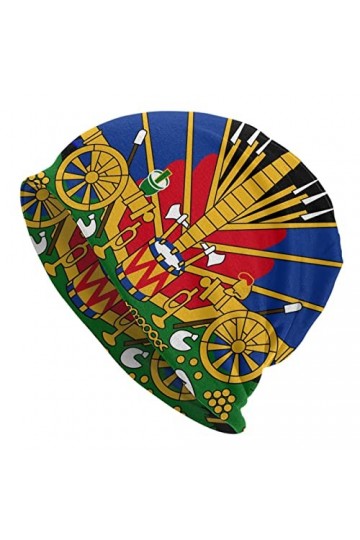 DJNGN Blason dHaïti Bonnet Blanc Chimio Chapeau Cancer Chapeaux Tricotés Chapeaux Baggy Slouchy Écharpe Cap pour Adultes Fem