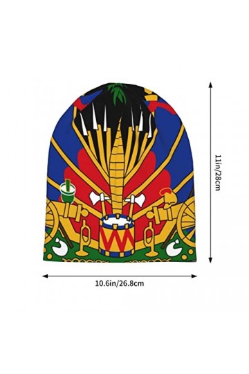 DJNGN Blason dHaïti Bonnet Blanc Chimio Chapeau Cancer Chapeaux Tricotés Chapeaux Baggy Slouchy Écharpe Cap pour Adultes Fem