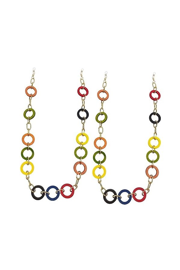 Lot de 2 sangles de lunettes de soleil antidérapantes en acrylique pour lunettes de lecture, sans couleur, taille unique