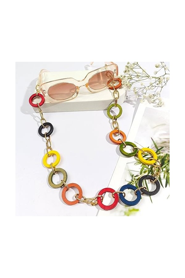 Lot de 2 sangles de lunettes de soleil antidérapantes en acrylique pour lunettes de lecture, sans couleur, taille unique