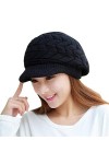 EDOTON Hiver Chaud Bonnet en Tricot Newsboy Skullies Bonnets Chapeau Mode Souple Tricotés Casquettes pour Les Femmes Filles 