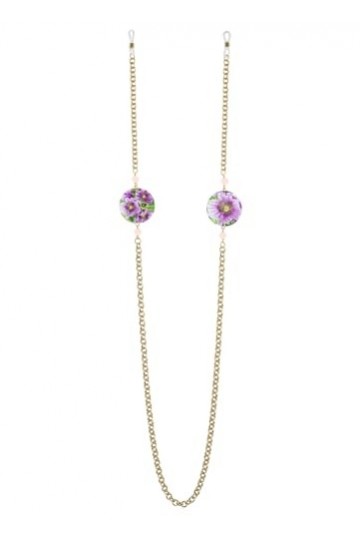 Lebole Bijoux Chaîne pour lunettes Cercle Femme Fleur Rose Petit Rose, Taglia unica, Laiton