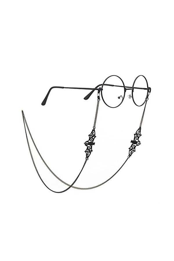 XIDUO Cordon à suspendre pour lunettes de soleil - Style rétro - Noir - 75 cm