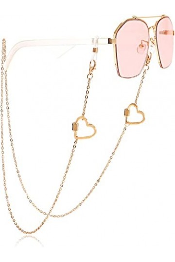 MORYEN Lunettes Chaînes de Lunettes for Femmes Feuille et Lunettes en Forme de Cœur Retenue Mode Lunettes Chaîne Chaîne Titul