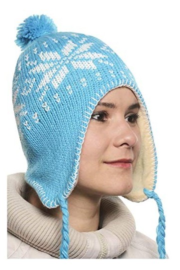 MAROK-INERIE Bonnet Péruvien Chullo chullu avec Pompon Mixte Homme/Femme Couleurs au Choix Bleu 2 