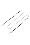 NOGRAX Sangle Chaînes de Lunettes for Femmes Alliage Perles Noires Chaînes de Masque Cordon de Lunettes élégant Couleur : Ar