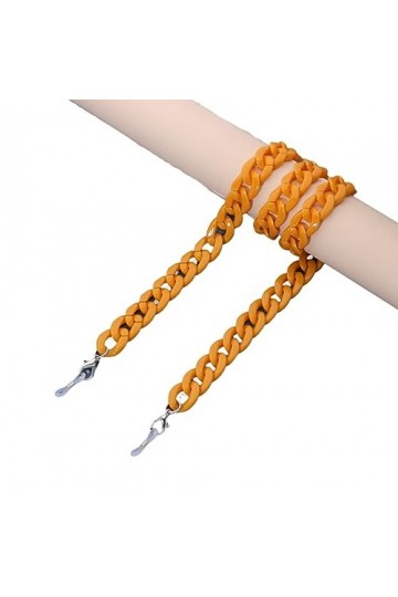 Chaîne De Lunettes Chaîne De Lunettes En Acrylique Épais, 4 Pièces, Corde De Lunettes Antidérapante Et Anti-Perte, Orange