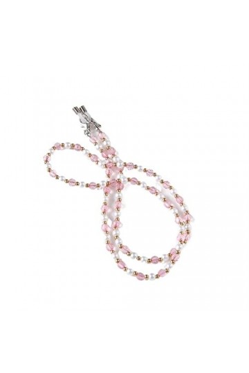 NOGRAX Chaînes de lunettes for femmes Chaîne de cou bicolore perlée Porte-chaîne de lunettes élégante Color : Pink, Size : 1