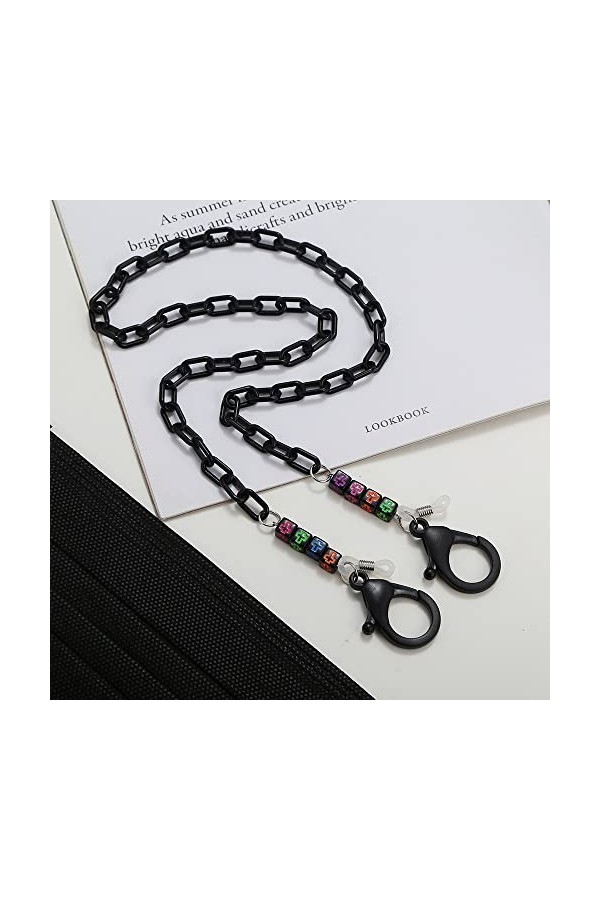 NOGRAX Sangle de lunettes Longe de lunettes for femmes Acrylique Vintage Croix Anti-Perdu Élégant Sangles de lunettes de sole