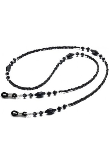 MORYEN Sangle de Lunettes chaînes de Lunettes for Femmes Vintage Noir perlé Masque lanière élégant Porte-Lunettes chaînes Lan