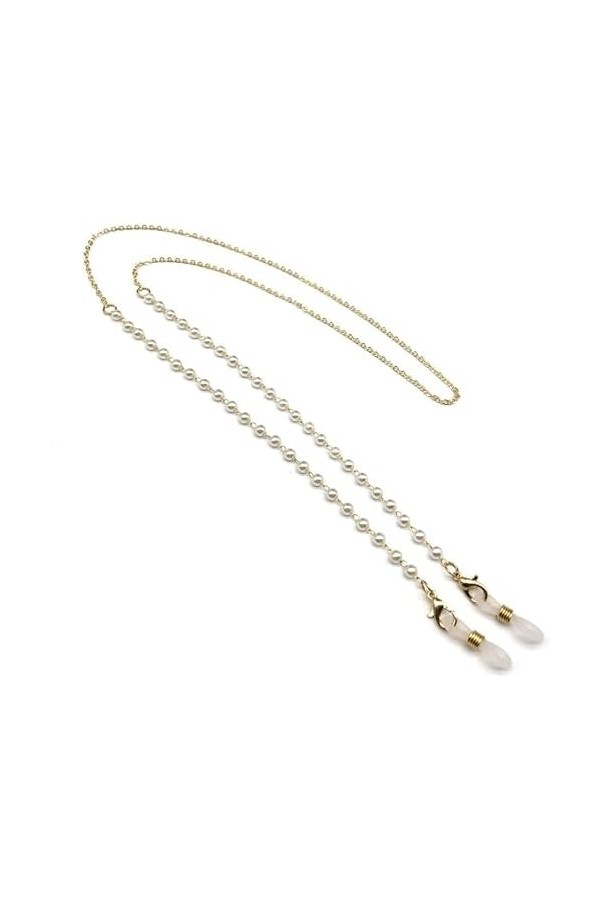 MORYEN Sangle de Lunettes Chaînes de Lunettes for Femmes Simple Perle Antidérapant Collier en Métal Élégant Lunettes Chaîne C