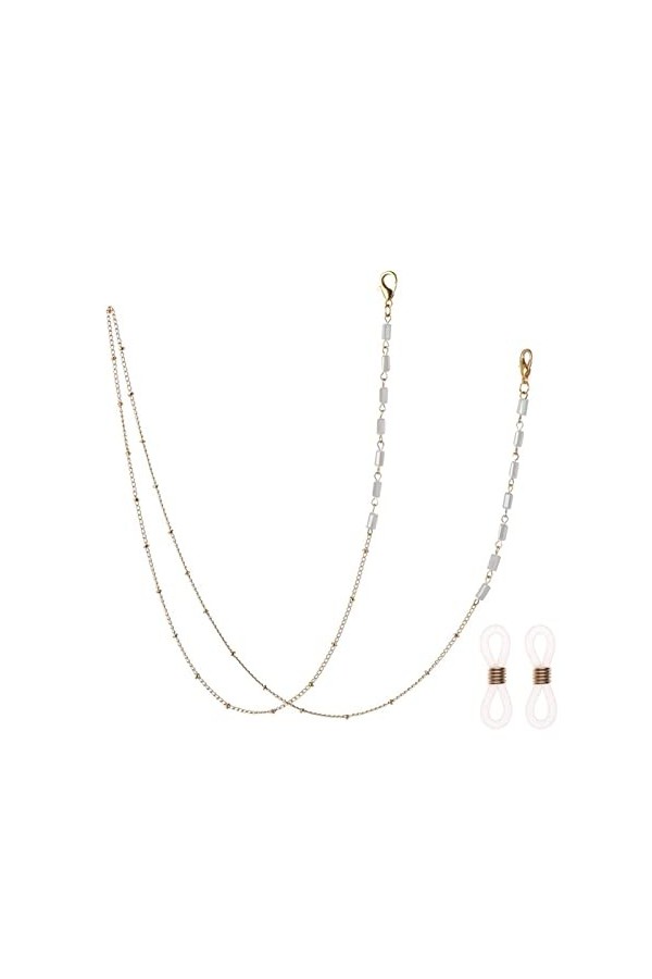 ZZSRJ 1 Pack Glasses Neck Strap Chain Ladies Beaded Sunglasses Chain Lanyard Glasses Strap Metal Cord Chain Color : Black-A 