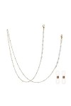 ZZSRJ 1 Pack Glasses Neck Strap Chain Ladies Beaded Sunglasses Chain Lanyard Glasses Strap Metal Cord Chain Color : Black-A 