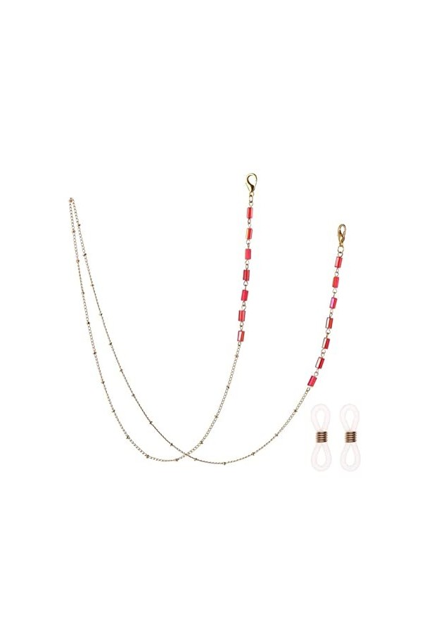 ZZSRJ 1 Pack Glasses Neck Strap Chain Ladies Beaded Sunglasses Chain Lanyard Glasses Strap Metal Cord Chain Color : Black-A 