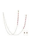 ZZSRJ 1 Pack Glasses Neck Strap Chain Ladies Beaded Sunglasses Chain Lanyard Glasses Strap Metal Cord Chain Color : Black-A 