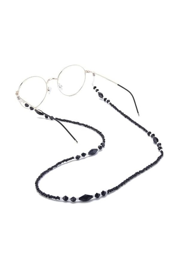 MORYEN Sangle de Lunettes Lunettes lanière for Femmes Noir perlé Masque lanière Mode Lunettes retenue Lanyard