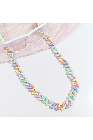 Lot de 2 sangles de lunettes de soleil colorées en forme de cœur pour femme, chaîne de lunettes de lecture, cordon antidérapa