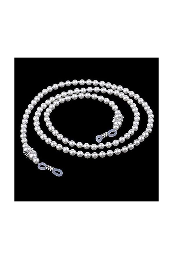CuteyRain Chaine Lunettes, Perle Blanche Perles Lunettes de Vue Lunettes Lunettes Lunettes de Soleil Chaîne de Lunettes de So