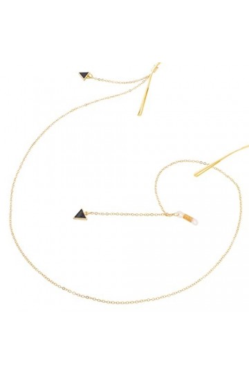 NOGRAX Chaînes de lunettes Sangle de lunettes for femmes Noir Triangle Pendentif Masque Chaînes Lunettes élégantes Cordon
