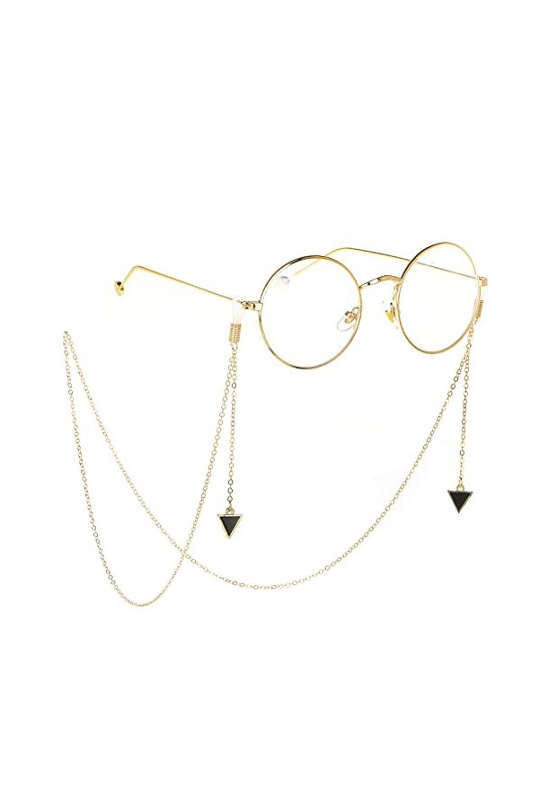 ViLLeX Chaînes de Lunettes Sangle de Lunettes for Femmes Noir Triangle Pendentif Masque Chaînes Lunettes élégantes Cordon