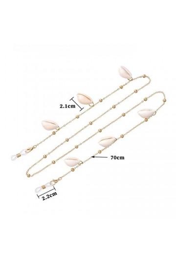 CuteyRain Chaine Lunettes, Coquille Bled Tassel Ball Link Link Lunettes de Vue Collier Lunettes de Soleil Lunettes de Soleil 