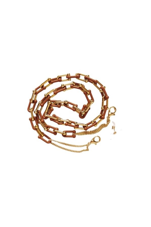 Chaîne De Lunettes 4 Pièces Chaîne De Fer À Cheval En Forme De U En Résine Couture Léopard Chaîne De Lunettes En Métal Chaîne